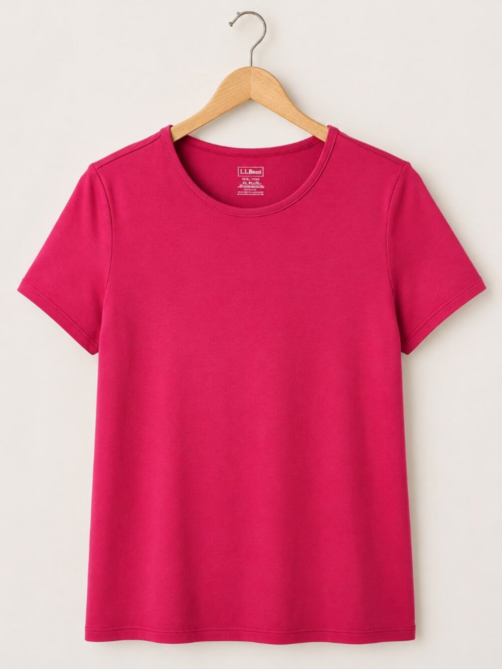 L.L.Bean 2X Plus Supima Cotton Pink Berry Casual Sporty T-Shirt